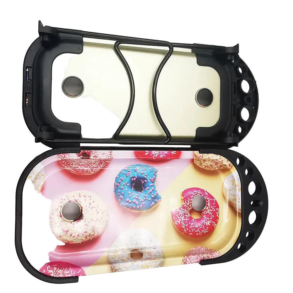 9 X 4 Inch Foldable Rolling Tray Set with Loader Filler Brush King Size Fold Rolling Tray Machine Stand Tools