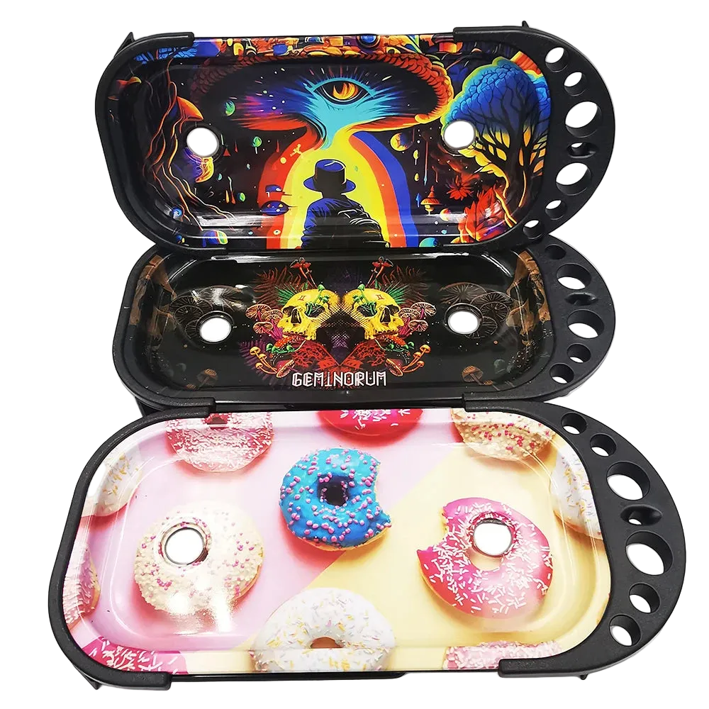 9 X 4 Inch Foldable Rolling Tray Set with Loader Filler Brush King Size Fold Rolling Tray Machine Stand Tools